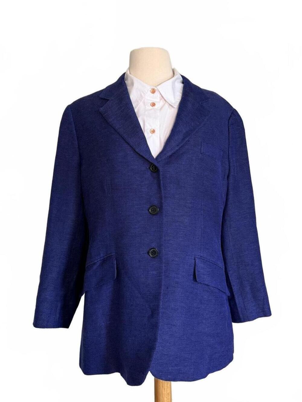 Paul Stuart Classic Navy Blue Womens Blazer Jacket